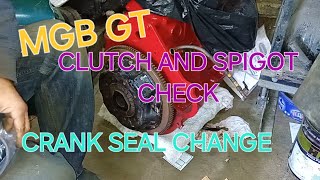 1970 Mgb gt crank seal and a look at the clutch and spigot bearing [upl. by Lombardy996]