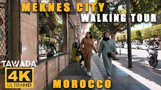 Meknes city downtown walking tour  Morocco 4K UHD [upl. by Pepper]