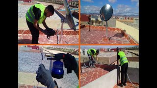 Installer un parabole fixe sur Nilesat AZ  travail professionnel  lnb black ultra satellite sab [upl. by Nosliw]