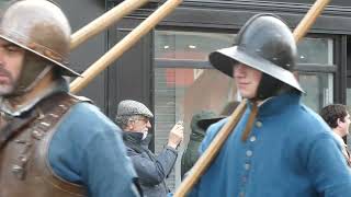 Battle of Nantwich 2024 troops marching to the town [upl. by Enitnatsnoc735]