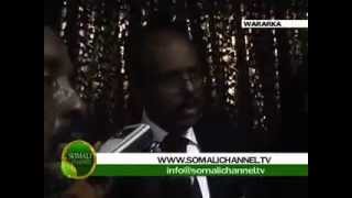 SOMALI CHANNEL Farmaajo oo si wayn loogu soo dhaweeyey MUQDISHO 09 08 2012 [upl. by Ariajaj]