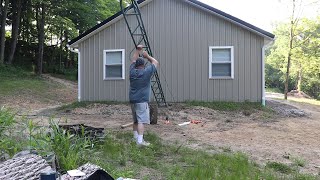 installing a tv antenna and tower for the mini barndominium [upl. by Airom83]