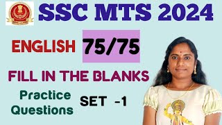 FILL IN THE BLANKS SSC MTS ENGLISH PYQS [upl. by Sacken]