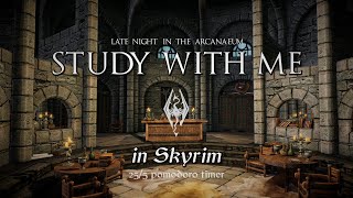 Study with Me in Skyrim  College of Winterhold Library  255 Pomodoro Timer 2hr 4K [upl. by Frentz]