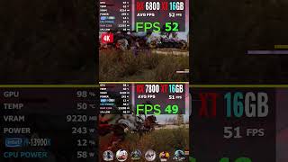 RX 7800 XT vs RX 6800 XT Test at 4K max settings game gaming pcbenchmarkcomparison [upl. by Lerret]