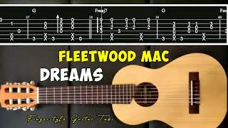 Fleetwood Mac Dreams fingerstyle guitar chord tab tutorial [upl. by Cichocki]