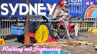 SYDNEY AUSTRALIA 4K WALKING TOUR Circular Quay  The Rocks Markets  Harbour Bridge  Opera House [upl. by Dlanigger323]