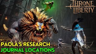 Throne and Liberty Paolas Research Journal Locations [upl. by Burnham845]