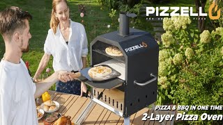 Pizzello Wood Fired Outdoor Pizza Oven 2 Layer  Removable Cooking Rack for Camping Backyard BBQ [upl. by Airdnax]