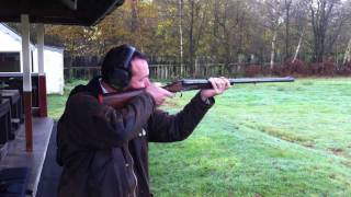 Firing a Greener 577 double gun 650 grain bullet [upl. by Ecnarrat]