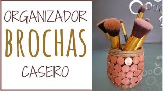 Organizador para brochas casero  Cómo organizar maquillaje [upl. by Lolande]