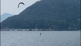 Kitefoil jibe in light wind  kite downloop [upl. by Eeryk]