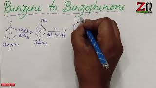 कैसे प्राप्त करोगे बेंजीन से बेंजोफेनोन  Benzene to Benzophenone  organic chemistry reaction [upl. by Goth400]