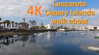 4K Arrecife Lanzarote walk Olof Palme and C Punte de la Lagarta to Castillo de San Gabriel [upl. by Othelia]