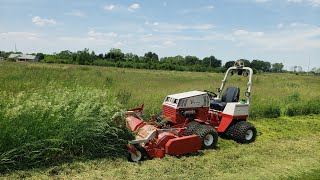 Ventrac Fine Cut Flail Mower In Tall Weeds [upl. by Torrie]