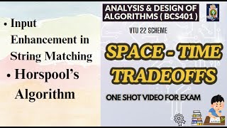 HORSPOOL ALGORITHM Advanced Input Enhancement  ADA BCS401 Mod3 VTU VTUPadhai daa vtu [upl. by Arvin]