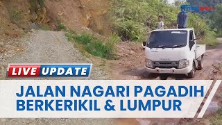 Tak Jauh Berbeda dari Lampung Jalan Prov Sumbar di Nagari Pagadih Dipenuhi Kerikil amp Lubang Lumpur [upl. by Hannej]