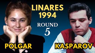 Judit Polgar vs Garry Kasparov  Linares 1994  Round 5 [upl. by Sema]