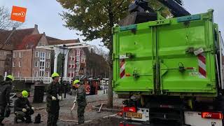 Hoogwateroefening Thorbeckegracht Zwolle met Defensie [upl. by Berwick262]