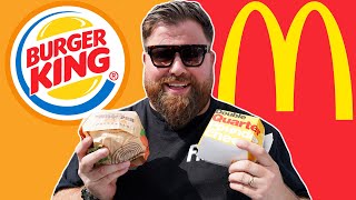 BURGER KING WHOPPER VS MCDONALDS QUARTER POUNDER  WHO WINS  FOOD REVIEW CLUB [upl. by Eatnoj]