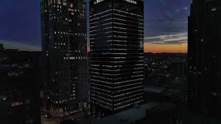 DRONE FOOTAGE OF REGIONS CENTER CHRISTMAS LIGHTS PKG W MUSIC [upl. by Hamitaf]