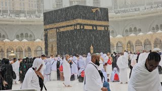 Heavy Rain ☔🌧 In Makkah Today  24 Nov 2024  Kaaba Live🔴 Azan Beautiful weather in Masjid Al Haram [upl. by Ardussi892]