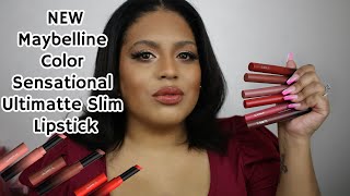 NEW Maybelline Color Sensational Ultimatte Slim Lipstick Review and Swatches [upl. by Aes]