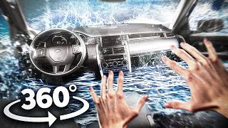 360° СAR SINKING AND FILLING WITH WATER  Survive and Escape the Flood VR 360 Video 4K [upl. by Almeta]