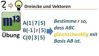 Gleichschenkliges Dreieck aus 3 Punkten Parameter bestimmen Übung [upl. by Duster]