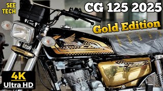 Honda CG 125s Gold Edition Black 2025 Model Complete Detailed Video In Real 4K Ultra HD [upl. by Tibbetts]