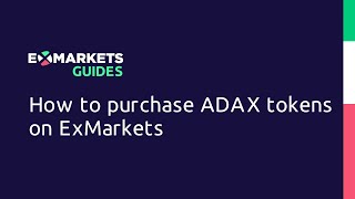 ExMarkets Guides  How to Purchase ADAXPRO tokens [upl. by Plotkin]