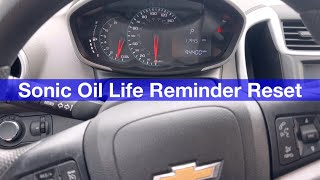 2017 Chevrolet Sonic Oil change reminder reset  oil life maintenance [upl. by Kramlich498]