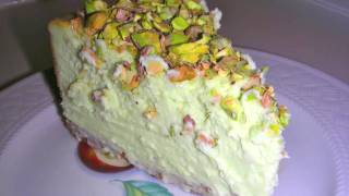 Pistachio Cheesecake Recipe  Topped With Chopped Pistachios [upl. by Ahgiel]