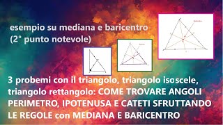 3 problemi su mediana e baricentro 2° punto notevole [upl. by Vaclava]