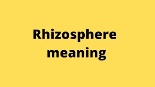 rhizosphere meaning [upl. by Ellehcer]