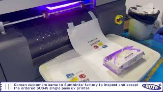 plastic bag Poly bag Pouch printing machine Sunthinks UV printer One pass printer with auto feeder [upl. by Etteoj]