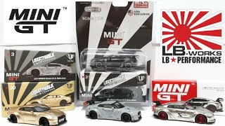 Unboxing the Mini GT Sinopec Liberty Walk GTR R35 and a few USA exclusive LBWK GTRs [upl. by Narad]