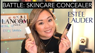 BATTLE LANCOME VS ESTEE LAUDER SKINCARE CONCEALERS  EatSleepMascara [upl. by Annagroeg]