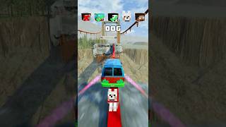 NOOB vs PRO vs HACKER vs HEROBRINE Car Jump Challenge 14 💀 🚗 shorts beamngdrive [upl. by Euqitsym]