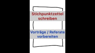 Stichpunktzettel schreiben  Vortrag  Referat halten [upl. by Zelig]