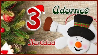 3 LINDOS Y FÁCILES ADORNOS DE NAVIDAD Manualidades navideñas  Christmas crafts for the home [upl. by Nerual424]