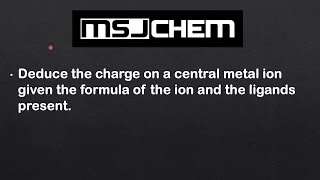 131 Determine the oxidation state and charge on a central metal ion HL [upl. by Christiansen]