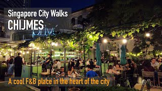 Chijmes  A cool FampB place in the heart of the city  Singapore City Walks 4K [upl. by Eilsil]