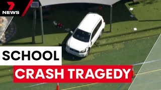 Melbourne school crash tragedy  7NEWS [upl. by Adiuqal332]