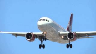 Virgin America Airbus A319112 N525VA landing in LAS [upl. by Stoffel]