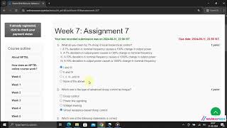 NPTEL Smart Grid Basics to Advanced Technologies Week7 Assignment 7 Solution July 2024 [upl. by Lessur913]