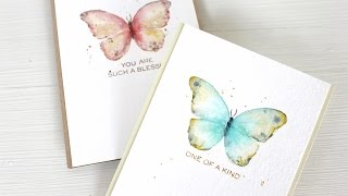 Watercolor Stamping Easy Butterflies [upl. by Anihsat771]