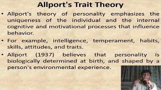 Theories of Personality  Allport Trait Thoery  Authoritarian Personality [upl. by Spieler369]