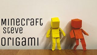 Origami MINECRAFT STEVE  model by Jeremy shafer  Aesthete Origami tutorial [upl. by Esydnac]