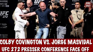 HEATED Colby Covington vs Jorge Masvidal presser Face off [upl. by Rehpotsrik]